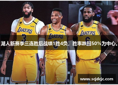 湖人新赛季三连胜后战绩1胜4负，胜率跌回50%为中心。